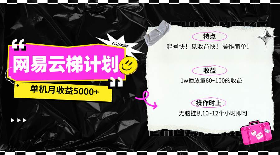 （10063期）最新网易云梯计划网页版，单机月收益5000+！可放大操作云深网创社聚集了最新的创业项目，副业赚钱，助力网络赚钱创业。云深网创社