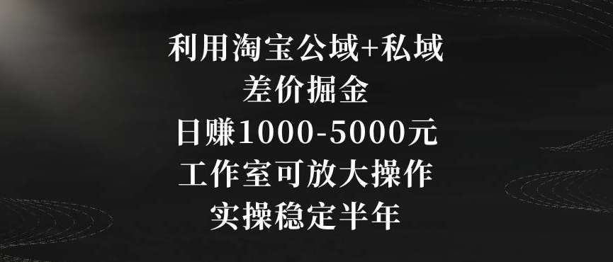 利用淘宝公域+私域差价掘金，日赚1000-5000元，工作室可放大操作，实操稳定半年【揭秘】云深网创社聚集了最新的创业项目，副业赚钱，助力网络赚钱创业。云深网创社