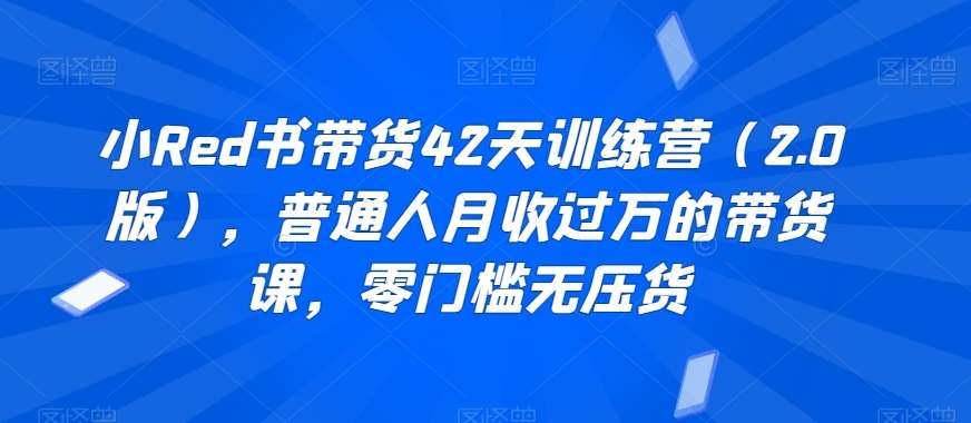 小Red书带货42天训练营（2.0版），普通人月收过万的带货课，零门槛无压货云深网创社聚集了最新的创业项目，副业赚钱，助力网络赚钱创业。云深网创社