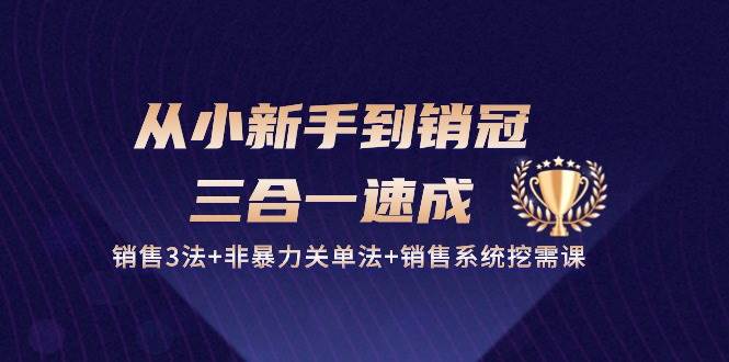 从小新手到销冠三合一速成：销售3法+非暴力关单法+销售系统挖需课 (27节)云深网创社聚集了最新的创业项目，副业赚钱，助力网络赚钱创业。云深网创社