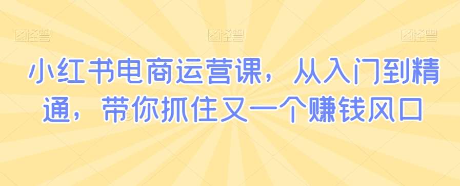 小红书电商运营课，从入门到精通，带你抓住又一个赚钱风口云深网创社聚集了最新的创业项目，副业赚钱，助力网络赚钱创业。云深网创社