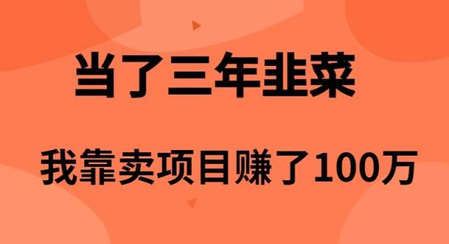 （10149期）当了3年韭菜，我靠卖项目赚了100万云深网创社聚集了最新的创业项目，副业赚钱，助力网络赚钱创业。云深网创社