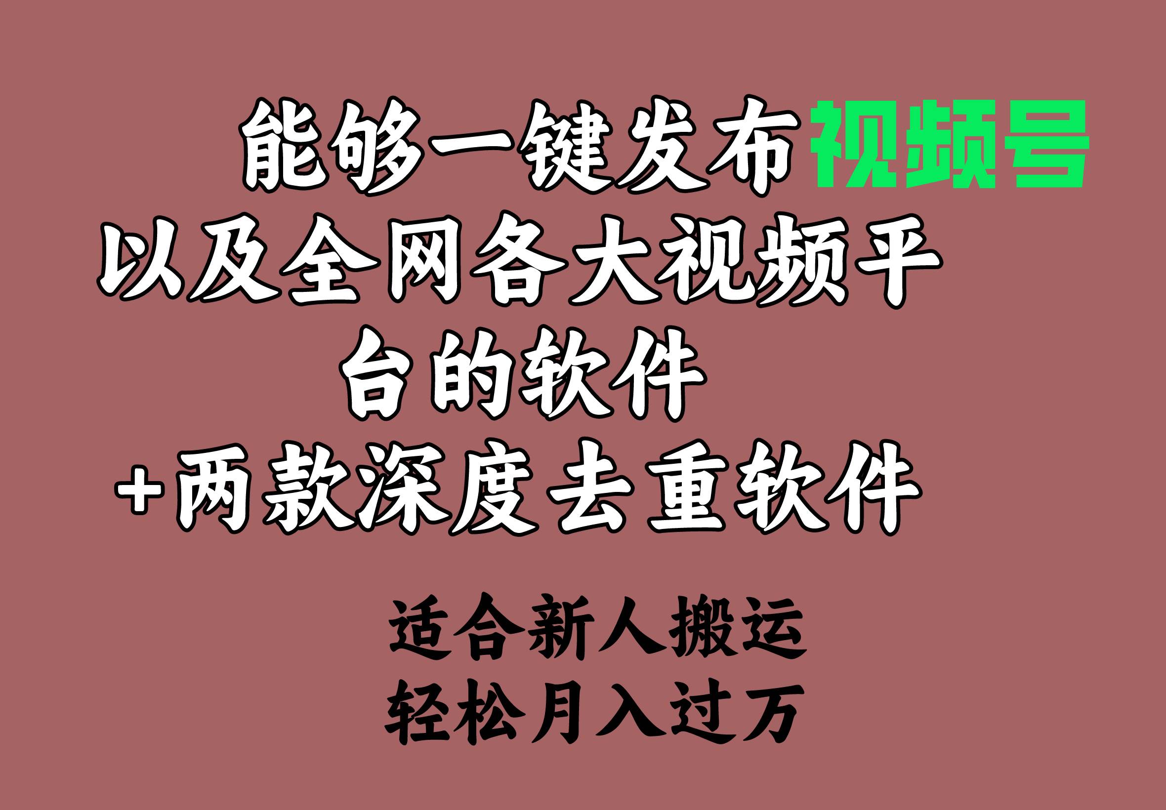 （9319期）能够一键发布视频号以及全网各大视频平台的软件+两款深度去重软件 适合…云深网创社聚集了最新的创业项目，副业赚钱，助力网络赚钱创业。云深网创社