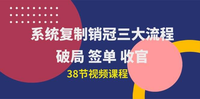 （10171期）系统复制 销冠三大流程，破局 签单 收官（38节视频课）云深网创社聚集了最新的创业项目，副业赚钱，助力网络赚钱创业。云深网创社