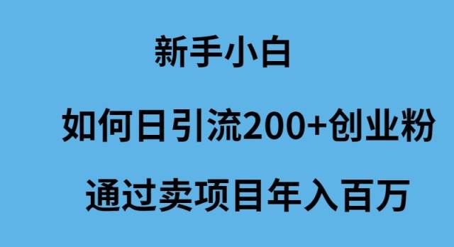 （9668期）新手小白如何日引流200+创业粉通过卖项目年入百万云深网创社聚集了最新的创业项目，副业赚钱，助力网络赚钱创业。云深网创社