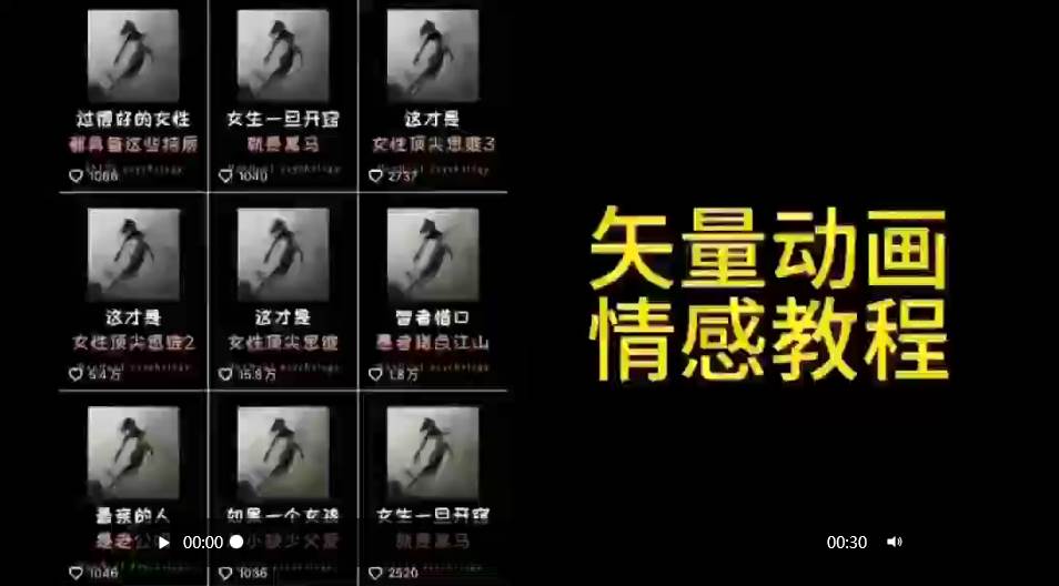 （9334期）矢量动画情感教程：高点赞涨粉，适合情感、思维、创业教育等赛道云深网创社聚集了最新的创业项目，副业赚钱，助力网络赚钱创业。云深网创社