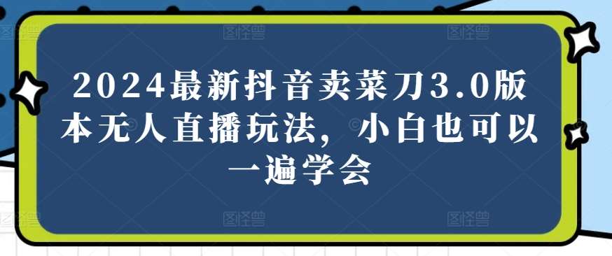 2024最新抖音卖菜刀3.0版本无人直播玩法，小白也可以一遍学会【揭秘】云深网创社聚集了最新的创业项目，副业赚钱，助力网络赚钱创业。云深网创社