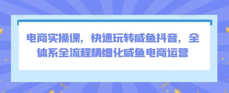 电商实操课，快速玩转咸鱼抖音，全体系全流程精细化咸鱼电商运营云深网创社聚集了最新的创业项目，副业赚钱，助力网络赚钱创业。云深网创社