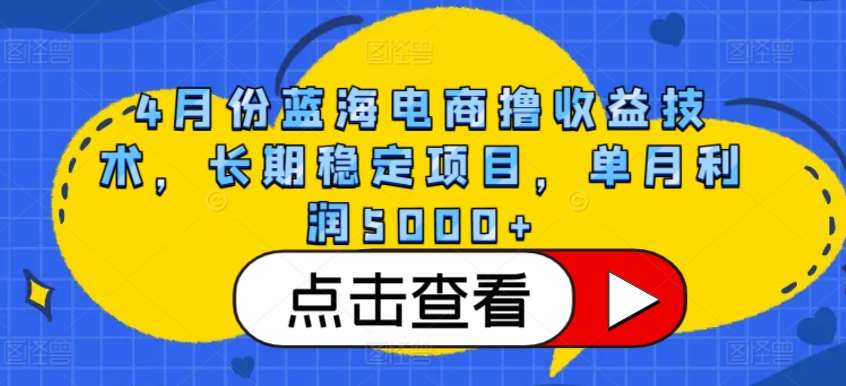 4月份蓝海电商撸收益技术，长期稳定项目，单月利润5000+【揭秘】云深网创社聚集了最新的创业项目，副业赚钱，助力网络赚钱创业。云深网创社