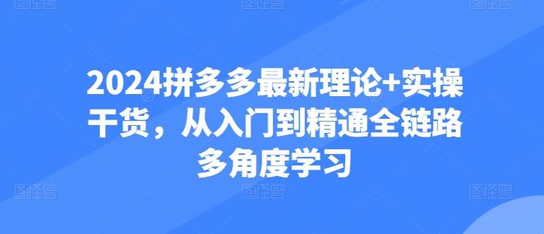 2024拼多多最新理论+实操干货，从入门到精通全链路多角度学习云深网创社聚集了最新的创业项目，副业赚钱，助力网络赚钱创业。云深网创社