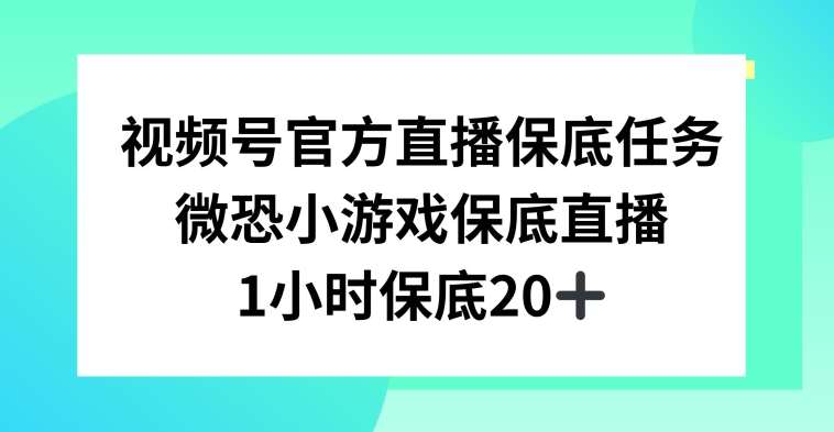 视频号直播任务，微恐小游戏，1小时20+【揭秘】云深网创社聚集了最新的创业项目，副业赚钱，助力网络赚钱创业。云深网创社