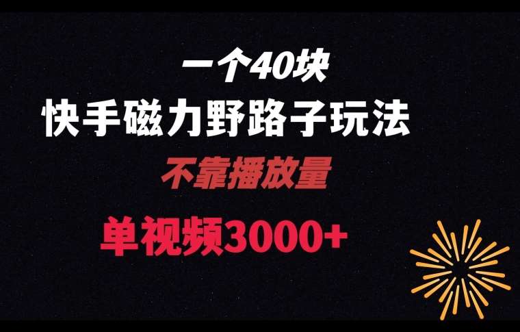 一个40块，快手联合美团磁力新玩法，无视机制野路子玩法，单视频收益4位数【揭秘】云深网创社聚集了最新的创业项目，副业赚钱，助力网络赚钱创业。云深网创社