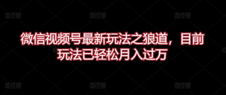 微信视频号最新玩法之狼道，目前玩法已轻松月入过万【揭秘】云深网创社聚集了最新的创业项目，副业赚钱，助力网络赚钱创业。云深网创社