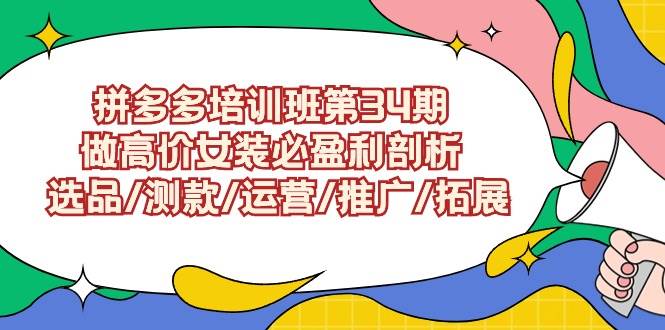 （9333期）拼多多培训班第34期：做高价女装必盈利剖析  选品/测款/运营/推广/拓展云深网创社聚集了最新的创业项目，副业赚钱，助力网络赚钱创业。云深网创社