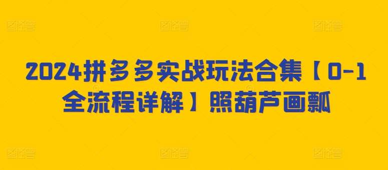 2024拼多多实战玩法合集【0-1全流程详解】照葫芦画瓢云深网创社聚集了最新的创业项目，副业赚钱，助力网络赚钱创业。云深网创社