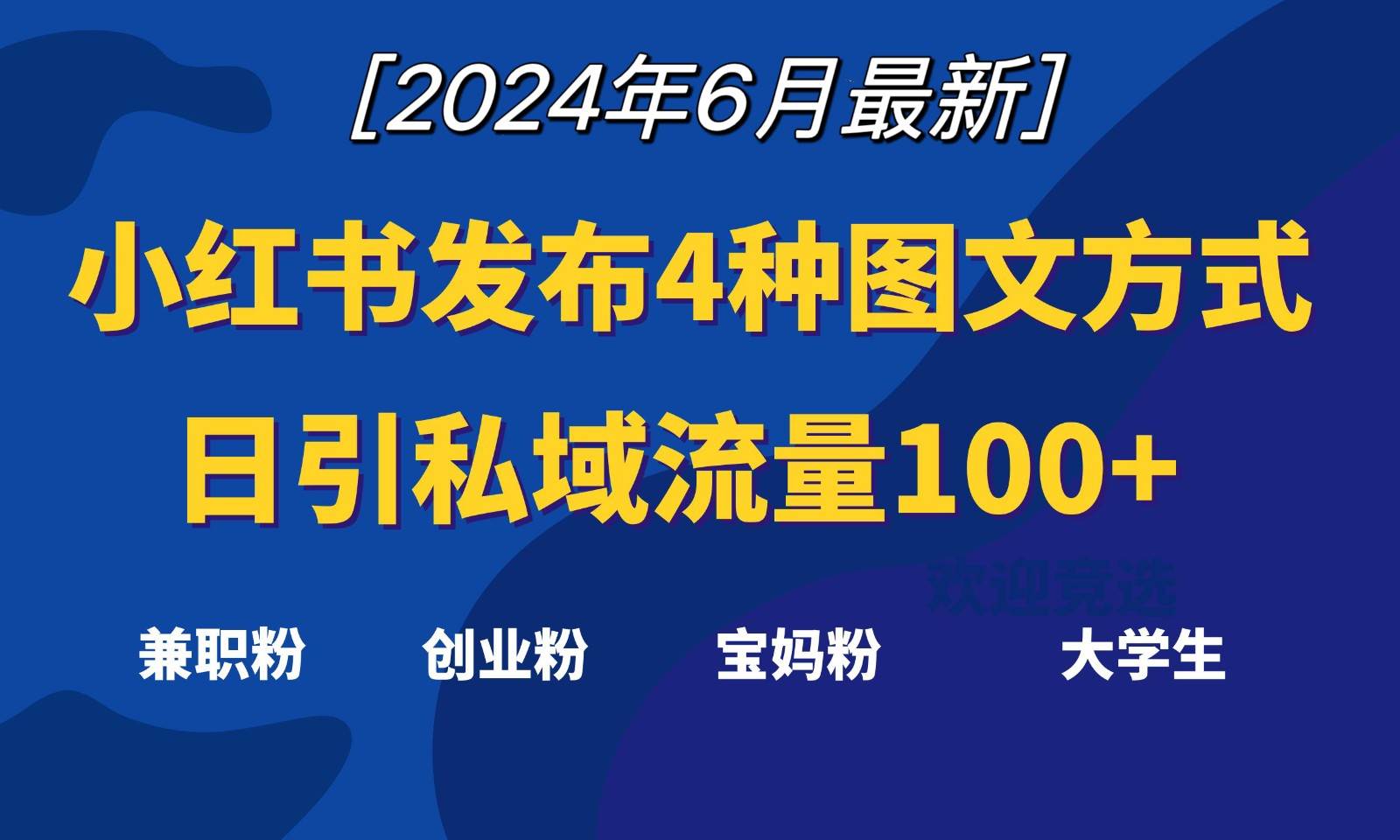 小红书发布这4种图文，就能日引私域流量100+云深网创社聚集了最新的创业项目，副业赚钱，助力网络赚钱创业。云深网创社