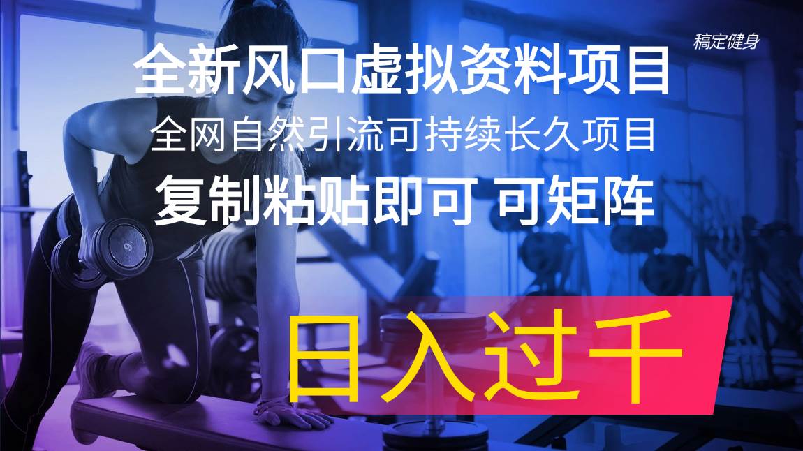 （11587期）全新风口虚拟资料项目 全网自然引流可持续长久项目 复制粘贴即可可矩阵…云深网创社聚集了最新的创业项目，副业赚钱，助力网络赚钱创业。云深网创社