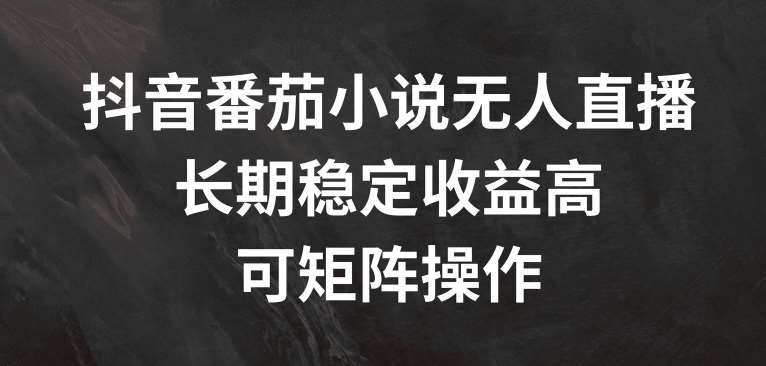 抖音番茄小说无人直播，长期稳定收益高，可矩阵操作【揭秘】云深网创社聚集了最新的创业项目，副业赚钱，助力网络赚钱创业。云深网创社