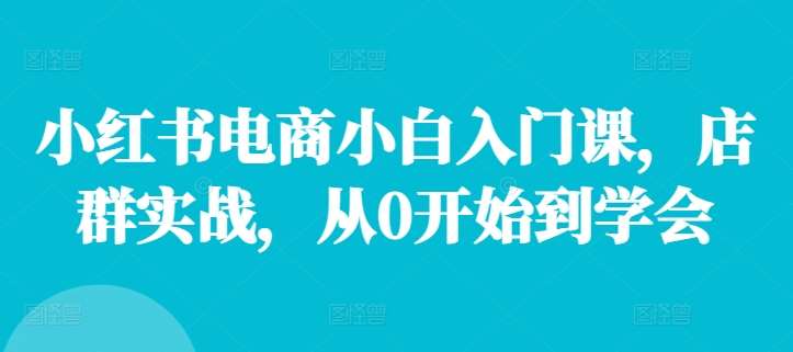 小红书电商小白入门课，店群实战，从0开始到学会云深网创社聚集了最新的创业项目，副业赚钱，助力网络赚钱创业。云深网创社