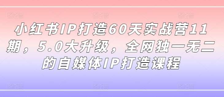 小红书IP打造60天实战营11期，5.0大升级，全网独一无二的自媒体IP打造课程云深网创社聚集了最新的创业项目，副业赚钱，助力网络赚钱创业。云深网创社