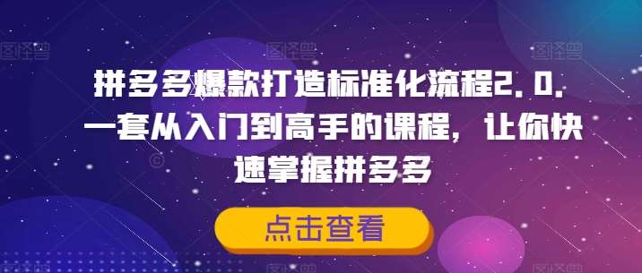 拼多多爆款打造标准化流程2.0，一套从入门到高手的课程，让你快速掌握拼多多云深网创社聚集了最新的创业项目，副业赚钱，助力网络赚钱创业。云深网创社