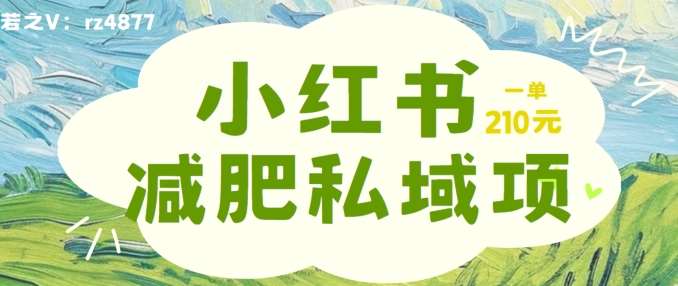 小红书减肥粉，私域变现项目，一单就达210元，小白也能轻松上手【揭秘】云深网创社聚集了最新的创业项目，副业赚钱，助力网络赚钱创业。云深网创社