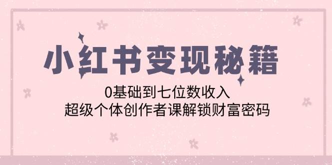 （12555期）小红书变现秘籍：0基础到七位数收入，超级个体创作者课解锁财富密码云深网创社聚集了最新的创业项目，副业赚钱，助力网络赚钱创业。云深网创社