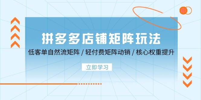 （12720期）拼多多店铺矩阵玩法：低客单自然流矩阵 / 轻付费矩阵 动销 / 核心权重提升云深网创社聚集了最新的创业项目，副业赚钱，助力网络赚钱创业。云深网创社