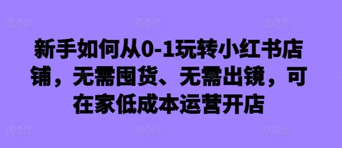 新手如何从0-1玩转小红书店铺，无需囤货、无需出镜，可在家低成本运营开店云深网创社聚集了最新的创业项目，副业赚钱，助力网络赚钱创业。云深网创社