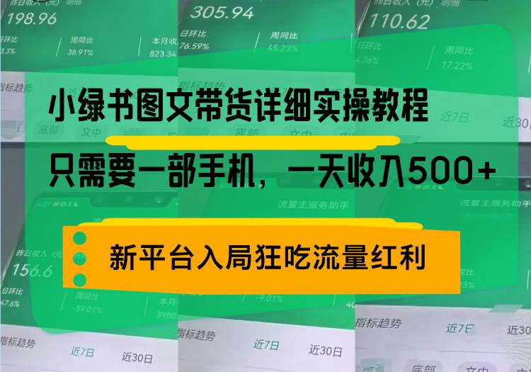 （13509期）小绿书图文带货详细实操教程，只需要一部手机，一天收入500+，轻松变现云深网创社聚集了最新的创业项目，副业赚钱，助力网络赚钱创业。云深网创社