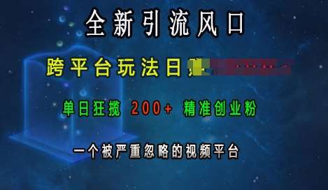 全新引流风口，跨平台玩法日入上k，单日狂揽200+精准创业粉，一个被严重忽略的视频平台云深网创社聚集了最新的创业项目，副业赚钱，助力网络赚钱创业。云深网创社