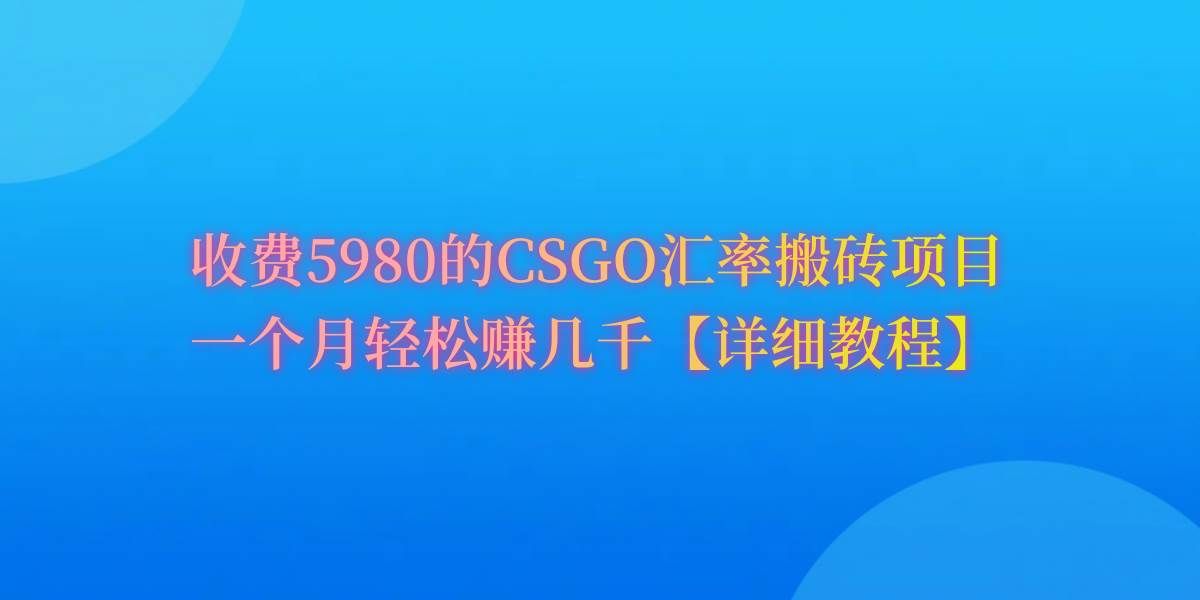 （9776期）CSGO装备搬砖，月综合收益率高达60%，你也可以！-云深网创社