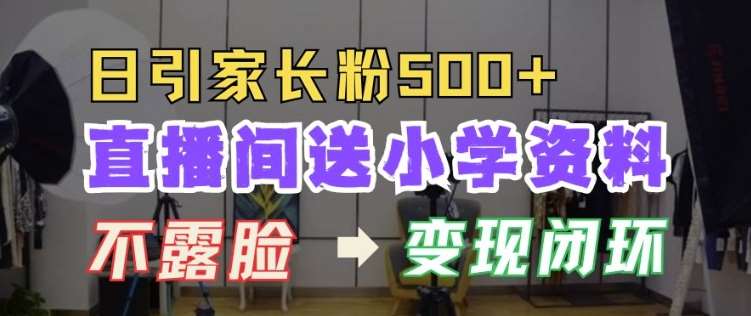 直播间送小学资料，每天引流家长粉500+，变现闭环模式【揭秘】-云深网创社