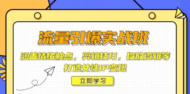 （14008期）流量引爆实战班，涵盖情绪触点，剪辑技巧，投放逻辑等，打造女性IP变现-云深网创社